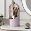 Picture of YOOLENS Makeup Brush Holder with Lid 360 Rotating Clear Dustproof Make Up Organizers for Vanity Bathroom Countertop, Pink