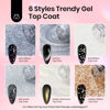 Picture of Beetles Glitter Gel Top Coat 8Pcs Holographic Glitter Gel Nail Polish Top Coat Cat Eye No Wipe Top Coat Glossy Sparkly Finish Long Lasting Soak Off U V LED Salon DIY Home Gift for Women Girls