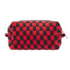 Picture of PAZIMIIK Checkered Makeup Bag for Purse Portable Zipper Make Up Pouch Small Cosmetic Case for Travel Accessories (Red Black)
