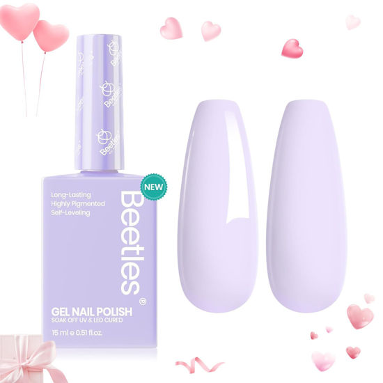 Picture of Beetles Purple Gel Nail Polish, Lavender Spring Gel Nail Polish 1Pcs 15ml High Gloss Soak Off Gel Polish Nail Art Manicure Salon Valentine's Day Gifts for Women
