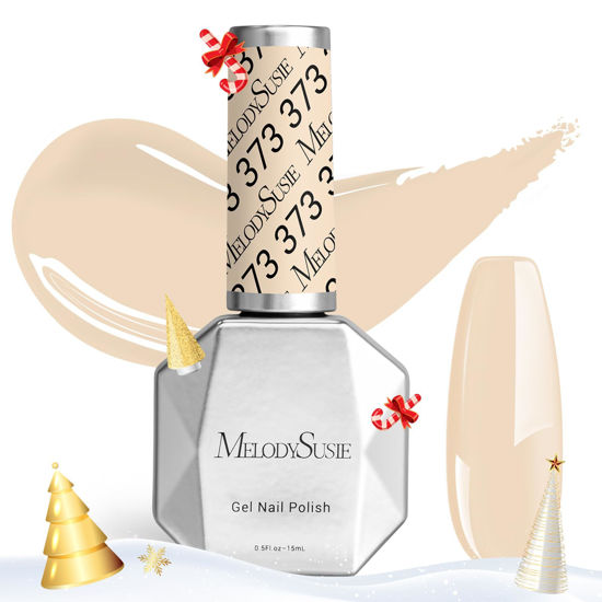 Picture of MelodySusie Gel Nail Polish,15ML Nude White Color Nails Soak Off UV LED Beige Gel Polish Gift for Women Nail Art Manicure Salon DIY Nail Design Decoration at Home-373