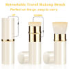 Picture of Keriloo Retractable Kabuki Makeup Brush 2 Pack, Travel Powder Foundation Makeup Brush Face Blush Brushes for Blending Liquid, Blush, Bronzer, Buffing, Sunscreen,Flawless Cosmetics