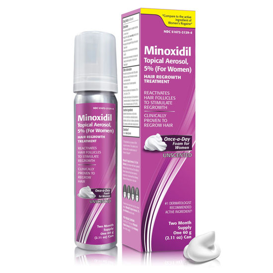 Picture of Taro Minoxidil Topical Aerosol Foam, 5%, Hair Regrowth Treatment for Women, 2.11 oz (2 Months Supply) Reactivates Hair Follicles to Stimulate Hair Regrowth