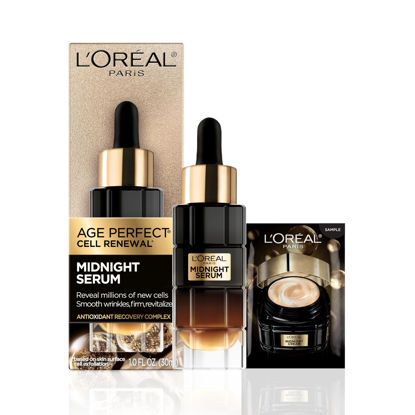 Picture of L'Oreal Paris Age Perfect Anti-Aging Midnight Face Serum, Reduce Wrinkles 1oz + Eye Cream Sample