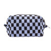 Picture of PAZIMIIK Checkered Makeup Bag for Purse Portable Zipper Make Up Pouch Small Cosmetic Case for Travel Accessories (Blue Black)