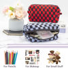 Picture of PAZIMIIK Checkered Makeup Bag for Purse Portable Zipper Make Up Pouch Small Cosmetic Case for Travel Accessories (Blue Black)