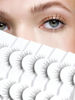Picture of Anime Lashes Wispy False Eyelashes Natural Look 12MM Strip Lashes Thin Band False Lashes 3D Volume Fake Eyelashes 7 Pair C Curl Lash Pack Siligli