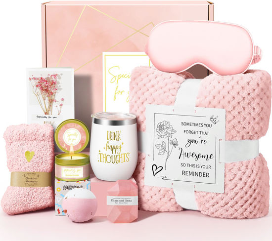 Picture of Happy Birthday Gifts for Women Mom Her Friend Sister Wife Grandma Coworker, Self Care Gifts Get Well Gifts Unique Relaxing Spa Gift Basket Set, Valentines Day Gifts for Her, Mothers Day Gifts for Mom