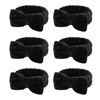 Picture of Casoty 6 Pcs Black Spa Headband, Bow Hair Band, Hair Band for Washing Face, Fuzzy Headbands for Women Girls, Soft Coral Fleece Skincare Headbands for Face Washing Shower Yoga