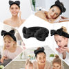 Picture of Casoty 6 Pcs Black Spa Headband, Bow Hair Band, Hair Band for Washing Face, Fuzzy Headbands for Women Girls, Soft Coral Fleece Skincare Headbands for Face Washing Shower Yoga