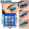 Picture of evpct 9 Colors Dark Light Royal Cobalt Blue Pearl White Glitter Shimmer Eye Shadow Makeup Palette Highly Pigmented Waterproof Blue Matte Metallic Shimmery Daily Party Sparkling Eyeshadow Palett