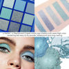 Picture of evpct 9 Colors Dark Light Royal Cobalt Blue Pearl White Glitter Shimmer Eye Shadow Makeup Palette Highly Pigmented Waterproof Blue Matte Metallic Shimmery Daily Party Sparkling Eyeshadow Palett