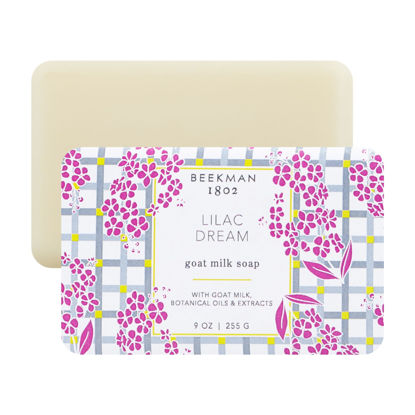 Picture of Beekman 1802 Lilac Dream Goat Milk Soap - 9 oz - Scented - Cleanses, Nourishes & Hydrates - With 100% Vegetable Base & Botanical Oils - Triple Milled - Good for Sensitive Skin - Cruelty Free