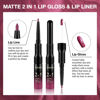 Picture of evpct 1Pcs Rose Red Plum Lip Stain Paint Matte Lip Liner and Lipstick Set Long Lasting Smudge Proof labiales matte mate larga duracion listip 24 hours a prueba de agua mate 24 horas originales,37#