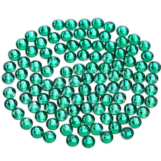 Picture of Novani Crystal Rhinestones, Flatback Loose Gemstones 1440pcs Glass Rhinestones for Clothes Shoes Crafts Makeup Nail Art and DIY Decorations(SS16, Green Zircon)