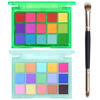 Picture of UCANBE Colorful Eyeshadow Palette Makeup Set, 2pcs 15 Shades Matte Shimmer Vibrant Neon Rainbow Pastel Eye Shadow Pallet with Soft Double Ended Brush, Summer Vibe Pigmented Blendable Eye Make Up Kit