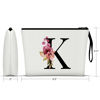 Picture of Vavabox A-Z Personalized Makeup Bag,Birthday Gifts for Women Mom,Gifts for Best Friend,Bride Bridesmaid Cosmetic bag (K, White)