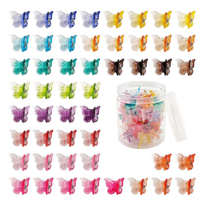 Picture of 50 Packs Assorted Color Butterfly Hair Clips, Beautiful Mini Butterfly Hair Clips Hair Accessories for Women and Girls (Gradient Colors)