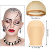 Picture of NACHLYNN 2/4/6/ Pcs Halloween Bald Cap for Adult Makeup Latex Bald Caps Nylon Bald Wig Cap Costume for Halloween Party Men (Classic, 6)