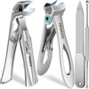 Picture of Toenail Clippers for Thick Nails for Seniors, Angled Head Large Toe Nail Clippers for Men with Catcher, Heavy Duty Wide Opening Fingernail Clippers Ultra Sharp Nail Cutter Trimmer- Silver