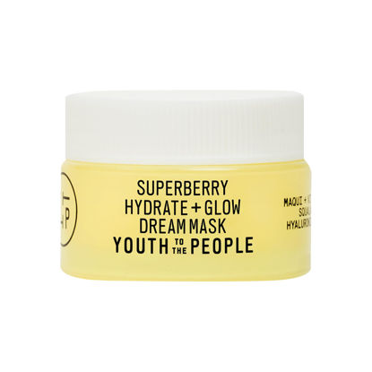 Picture of Youth To The People Superberry Hydrate + Glow Dream Mask, Travel Size (0.5 fl oz), Vitamin C Face Moisturizer, Plumps + Brightens Skin, Treats Dullness + Uneven Tone, Vegan