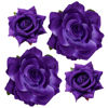 Picture of Topbuti Rose Hair Clip Flower Hairpin Rose Brooch Floral Clips, 4 Pcs Fabric Rose Flowers Hair Clips Mexican Hair Flowers Pin up Headpieces for Woman Girl Wedding Party Mother's Day (Dark Purple)