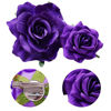 Picture of Topbuti Rose Hair Clip Flower Hairpin Rose Brooch Floral Clips, 4 Pcs Fabric Rose Flowers Hair Clips Mexican Hair Flowers Pin up Headpieces for Woman Girl Wedding Party Mother's Day (Dark Purple)