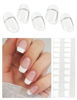 Picture of AutyaMee Semi Cured Gel Nail Strips French -20 PCS White Tip Clear Base Gel Nail Stickers | UV Light Required | Gel Nail Wraps, Salon Quality & Easy to Use (A White French Tip)