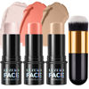 Picture of 3Pcs Cream Contour Stick Makeup Kit, Shades with Highlighter Stick, Blush Stick and Bronzer Stick for Sculpt the Cheeks, Long Lasting, Waterproof, Dewy & Matte Finish, FAIR (#07,10,13)
