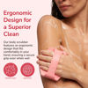 Picture of SILKLE Silicone Body Scrubber - Exfoliating Bath Brush and Skin Cleanser - Shower Sponge for Gentle Body Scrub and Wash - Silicone Scrubbing Care Tool for a Refreshed and Renewed You - Pink
