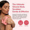 Picture of SILKLE Silicone Body Scrubber - Exfoliating Bath Brush and Skin Cleanser - Shower Sponge for Gentle Body Scrub and Wash - Silicone Scrubbing Care Tool for a Refreshed and Renewed You - Pink