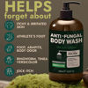 Picture of Antifungal Body Wash with Tea Tree Oil | Antibacterial Soap for Back Acne,Treats Ringworm, Eczema & Jock Itch | Antibacterial Body Soap For Men And Women | Includes Silicon Body Scrubber (16.9 oz)
