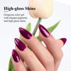 Picture of Imtiti Gel Nail Polish, 0.5 Fl Oz Wine Purple Gel Polish Soak Off LED U V Nail Gel Polish Spring Summer Gel Nail Polish DIY Nail Art Starter Manicure Salon Gel Nail Kit for Women Girls