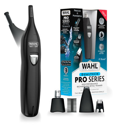 Picture of Wahl Pro Series® Rechargeable Eyebrow, Ear & Nose Hair Trimmer for Men - Painless DualTech® Eyebrow Trimmer & Facial Hair Removal Device - Model 3025656