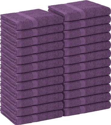 Picture of Utopia Towels - Salon Towel, Pack of 24 (Not Bleach Proof, 16 x 27 Inches) Highly Absorbent Cotton Towels for Hand, Gym, Beauty, Spa, and Home Hair Care, Plum
