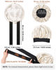 Picture of Satin Bonnet for Women Silk Bonnets for Sleeping Curly Hair Bonnet with Elastic Tie Band Reversible Double Layer Sleep Cap Hair Wrap (Black + Champagne)