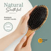 Picture of 100% Boar Bristle Hair Brush for Women Set by Belula (L Size). Soft Natural Bristles for Thin and Fine Hair. Wooden Comb, Travel Bag and Spa Headband Included!