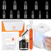 Picture of modelones Gel X Nail Kit, Long Coffin Gel x Nail Tips, 9-in-One Nail Glue & Portable U V Nail Lamp, 216Pcs 12Sizes Acrylic False Nails Tip Press On Nails Art DIY Nail Extension Gift for Women