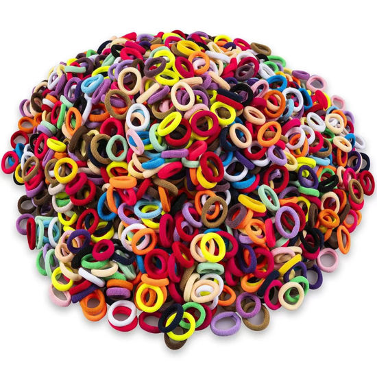 Picture of 400 PCS Baby Hair Ties, No Damage Elastic Ponytail Holders, Soft and Seamless Multicolor Hair Ties for Toddlers and Girls - Perfect for Baby Hair Accessories(30 Colors)