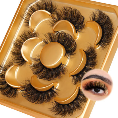 Picture of Fluttery False Eyelashes Natural Looking Faux Mink Lashes C Curl Fluffy Fake Eyelashes 18mm Round Shaped Eye Lashes that Look Like Extensions by Focipeysa