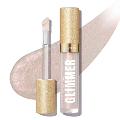 Picture of REVLON Super Lustrous Glimmer Gloss, Non-Sticky Lip Gloss, High-Shine Finish, Plant-Based Glitter, 001 Diamond Drama, 0.13 fl oz