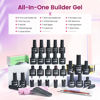 Picture of JODSONE Builder Gel Nail Kit with U V Light Base Top Coat 20 Colors High Shine Builder Gel and 100 PCS Extension Stickers