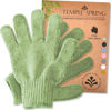 Picture of Temple Spring Exfoliating Glove, Carbonized Rayon Bamboo Exfoliating Body Scrubber, Loofah Exfoliating Washcloth, Shower Scrubber, Body Exfoliator Scrub, Loofa Shower Gloves Bath Sponge - Sage Green