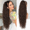 Picture of ORSUNCER Dark Brown Ponytail Extension Claw 30" Curly Pony Tail Clip in Claw Hair Extensions Fluffy Natural Looking Synthetic Hairpiece for Women…
