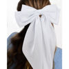Picture of VELSCRUN Hair Bows for Women, 3Pcs Natural White Hair Clips, Big Hair Bows in Silky Satin, Oversized Long Tail Hair Barrettes, Hair Accessories, Christmas Gifts