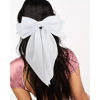 Picture of VELSCRUN Hair Bows for Women, 3Pcs Natural White Hair Clips, Big Hair Bows in Silky Satin, Oversized Long Tail Hair Barrettes, Hair Accessories, Christmas Gifts