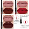 Picture of evpct DNM 3Pcs Dark Brown Red Matte Lip Liner and Liquid Lipstick Sets for Women Stay on Lipstick 24 Hour Lip Stick Packs Matte Lip Stain Lipgloss Sets for Dark Skin Women Waterproof Long Lasting 24