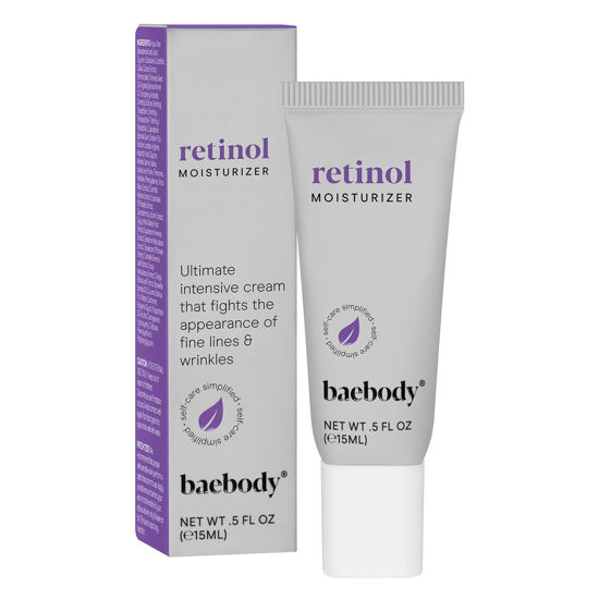 Picture of Baebody Made in USA Retinol Cream for Face - Anti Aging Face Cream for Fine Lines and Wrinkles - With Jojoba Oil & Vitamin E - Beauty Gifts for Women, Travel Size (15 ml/0.5 fl oz)