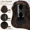 Picture of ORSUNCER Ponytail Extension 18" Curly Pony Tail Clip in Claw Ponytail Fluffy Natural Looking Synthetic Hairpiece for Women