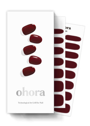 Picture of ohora Semi Cured Gel Nail Strips (N Classic Burgundy) - Works with Any Nail Lamps, Salon-Quality, Long Lasting - Valentine's Day Gel Nail Wraps, Stickers, Romantic Gift Ideas